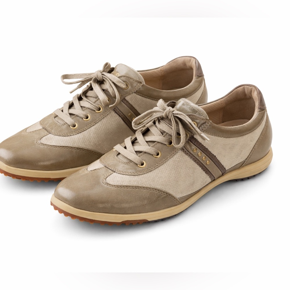 ECCO Hydromax Life Street Luxe Golf Shoes Champagne Beige Womens EU 39 US 8-8.5